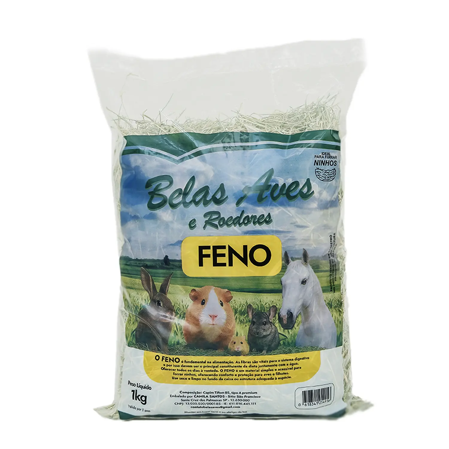 Feno Premium Belas Aves e Roedores